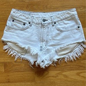 LF White Jean Shorts